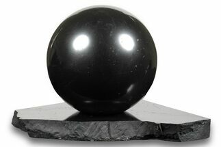 Polished Shungite Sphere With Base #243461