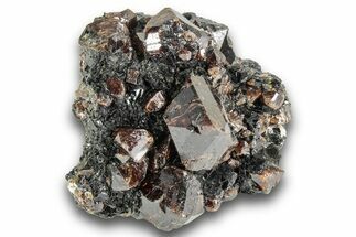 Fluorescent Zircon Crystals on Magnetite - Norway #243515