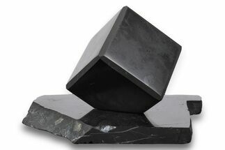 Polished Shungite Cube With Base #243416
