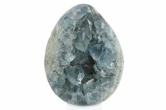 Crystal Filled Celestine (Celestite) Egg Geode - Madagascar #246056