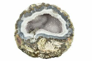 Las Choyas Coconut Geode Half with Agate & Amethyst - Mexico #246280