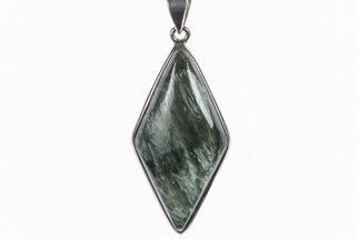 Polished Seraphinite Pendant (Necklace) - Sterling Silver #241331