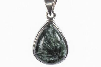 Polished Seraphinite Pendant (Necklace) - Sterling Silver #241345