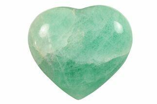 Polished Fluorescent Green Fluorite Heart - Madagascar #246444