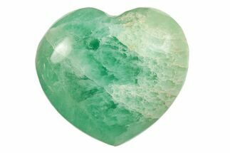 Polished Fluorescent Green Fluorite Heart - Madagascar #246455