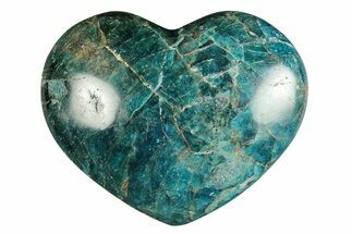 Polished Blue Apatite Heart - Madagascar #246471