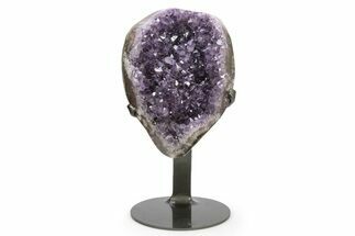 Amethyst Geode Section With Metal Stand - Uruguay #246088