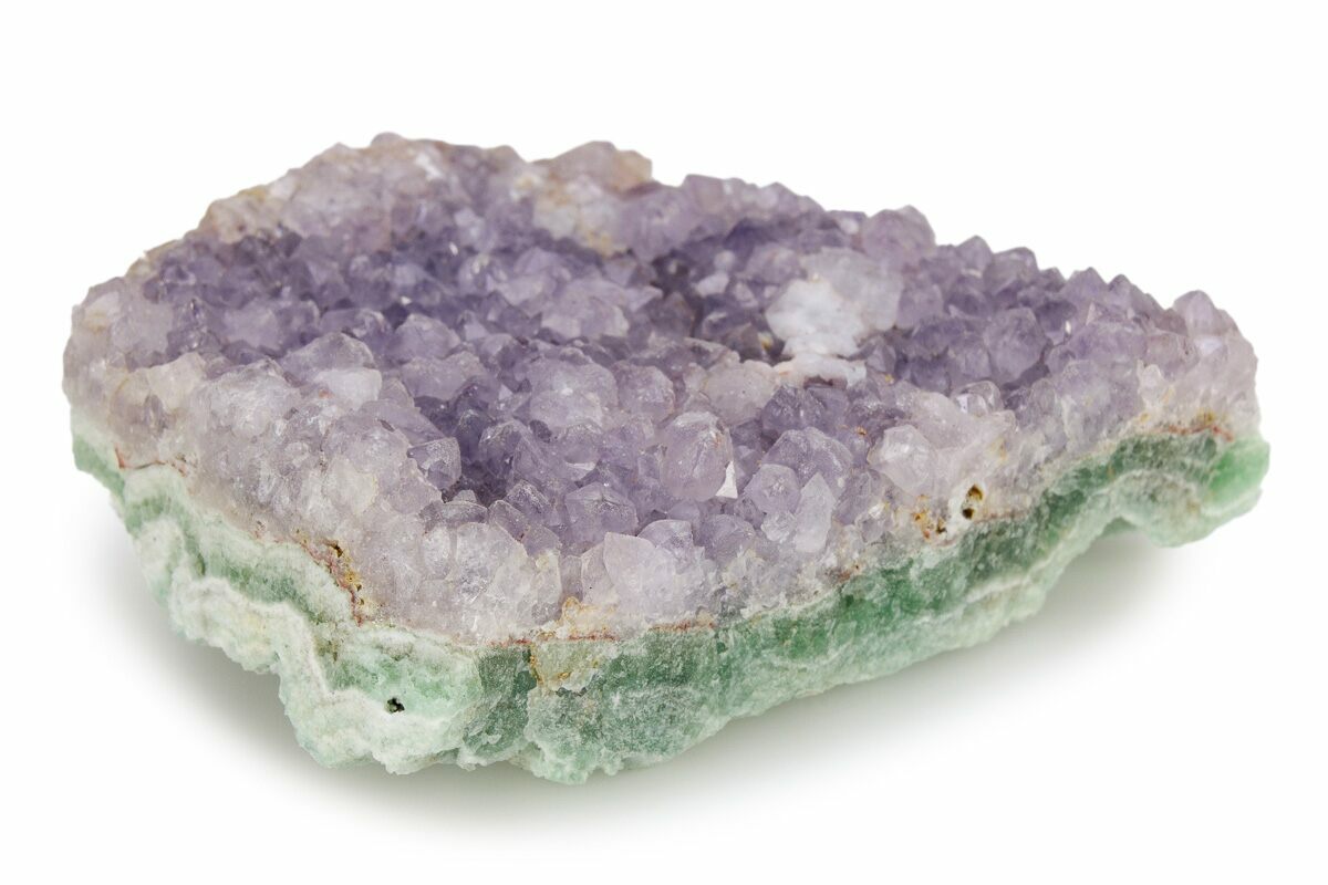 2 3 amethyst crystals on fluorite nancy hanks mine colorado