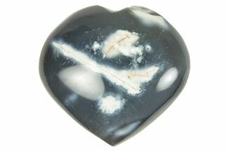 Polished Orca Agate Heart - Madagascar #249154