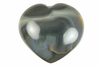 Polished Orca Agate Heart - Madagascar #249155