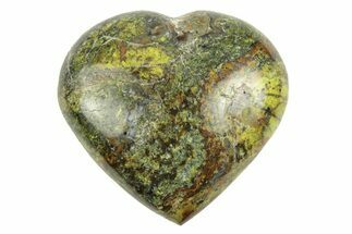 Polished Green Pistachio Opal Heart - Madagascar #249523