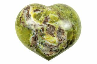 Polished Green Pistachio Opal Heart - Madagascar #249527