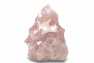 Tall, Polished Rose Quartz Crystal Flame - Madagascar #250174