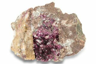 Deep Purple Roselite Crystals on Calcite - Morocco #252000