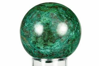 Polished Malachite & Chrysocolla Sphere - Peru #252645