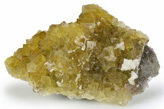 Golden Yellow, Cubic Fluorite Crystals with Phantoms - Spain #255713