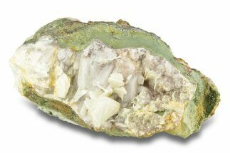 Green, Bladed Prehnite Crystals with Quartz - Morocco #255508