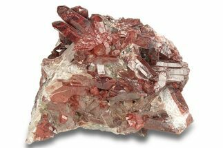 Natural, Red Quartz Crystal Cluster - Morocco #256097
