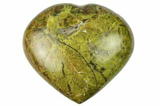Polished Green Pistachio Opal Heart - Madagascar #249539