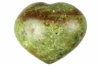 Polished Green Pistachio Opal Heart - Madagascar #249542