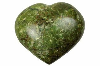 Polished Green Pistachio Opal Heart - Madagascar #249551