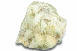 Green, Bladed Prehnite Crystals with Quartz - Morocco #255516