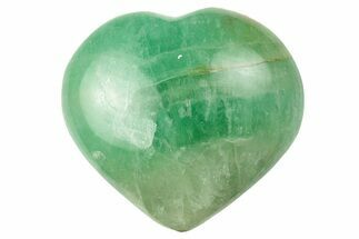 Polished Fluorescent Green Fluorite Heart - Madagascar #256171