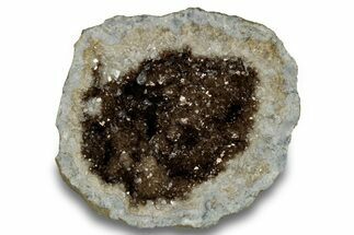 Keokuk Quartz Geode with Calcite Crystals (Half) - Missouri #255938