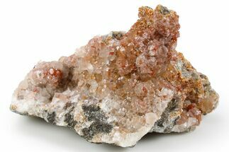 Fiery Orange Vanadinite On Calcite - San Carlos Mine #256545