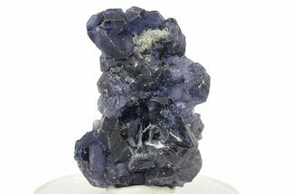 Purple Cube-Dodecahedron Fluorite Crystal with Quartz - China #257600