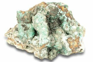 Fibrous Blue Aurichalcite Crystals with Calcite - Mexico #257348