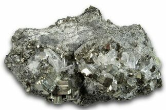 Iridiescent Pyrite and Quartz in Matrix - Peru #258471