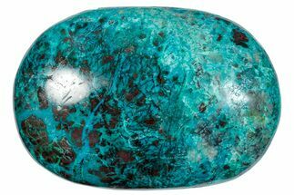Polished Chrysocolla and Malachite Palm Stone - Peru #258677