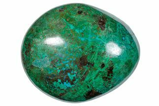 Polished Chrysocolla and Malachite Palm Stone - Peru #258684