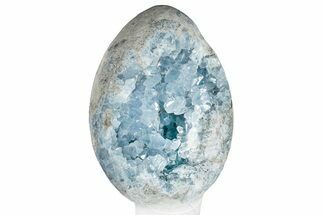Crystal Filled Celestine (Celestite) Egg Geode - Madagascar #259365