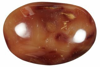 Deep Red Polished Carnelian Agate Palm Stone - Madagascar #260540