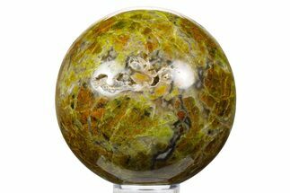 Polished Green Opal Sphere - Madagascar #257246