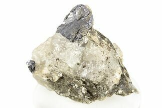 Gleaming Molybdenite in Quartz - La Corne, Canada #260835