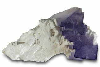 Purple Cubic Fluorite Crystal Cluster with Barite - Morocco #261726