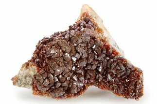 Glittering, Ruby Red Vanadinite Crystals on Barite - Morocco #255551