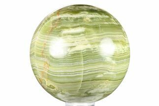 Polished Green Banded Calcite Sphere - Pakistan #264767