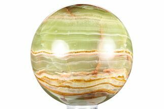 Polished Green Banded Calcite Sphere - Pakistan #264768