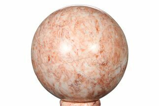 Polished Pink Marble Sphere on Stand - Mexico #265605