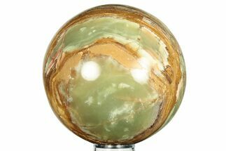 Polished Green Banded Calcite Sphere - Pakistan #266217