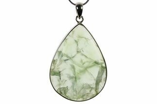 Green Prehnite & Epidote Pendant - Sterling Silver #267153