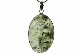 Green Prehnite & Epidote Pendant - Sterling Silver #267155