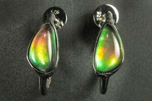 Briliant Ammolite Stud Earrings In Sterling Silver 202388 For