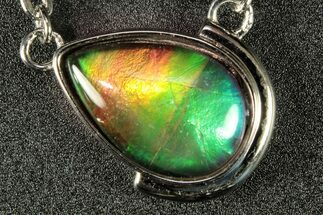 Stunning Ammolite Teardrop Pendant - Sterling Silver #271763