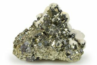 Calcite and Sphalerite on Pyrite - Fluorescent! #271473