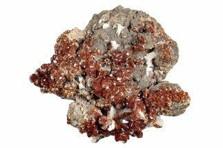 Deep Red Sparkling Vanadinite Crystal Cluster - Morocco #274872